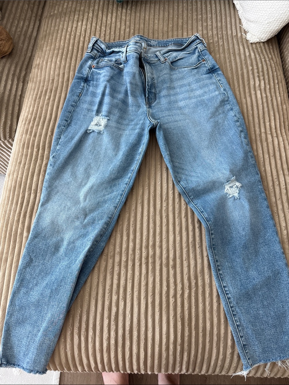 Old Navy Light Blue Distressed Boyfriend Jeans